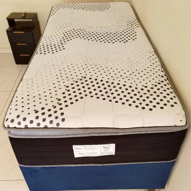Cama c/ colchão bolinha solteiro 088x35 pt/br - Foto 2