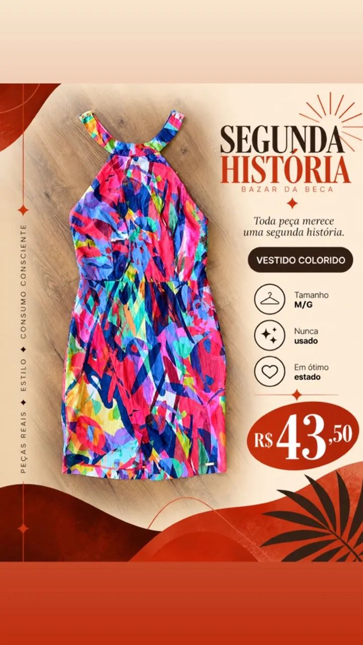Vestido colorido mídi 