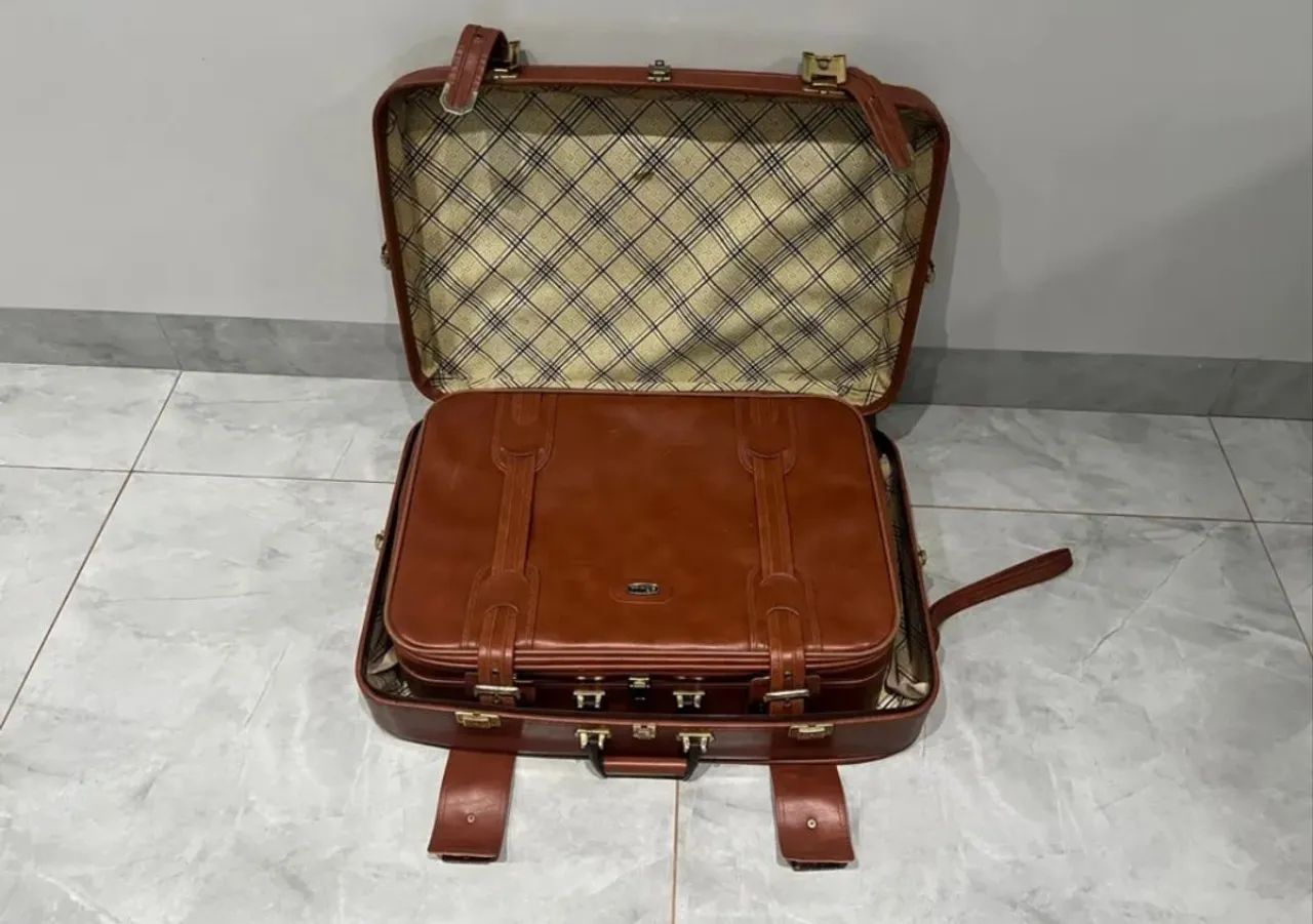 Conjunto de malas vintage de couro IKA  - Foto 3