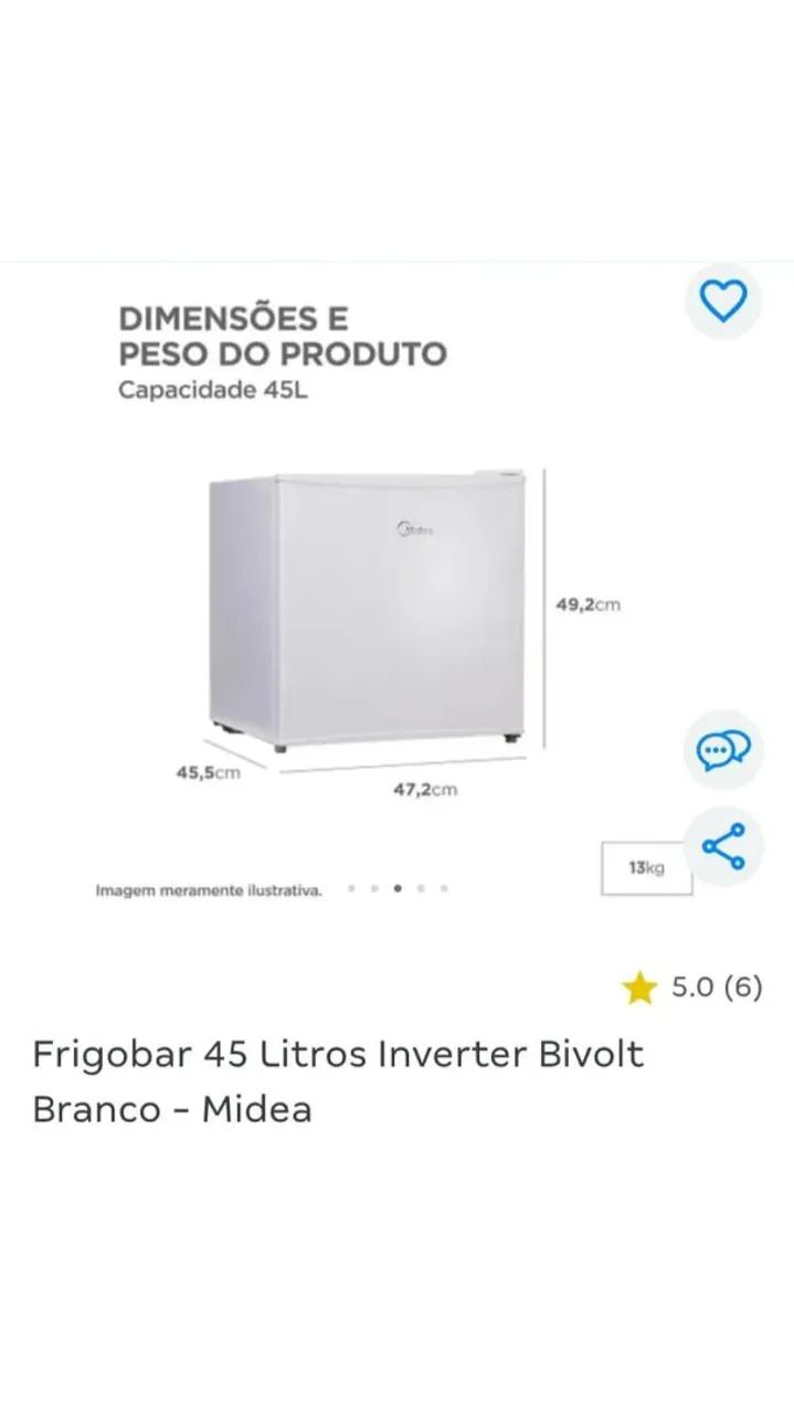 Frigobar Midea 45L Inverter Branco - Foto 4