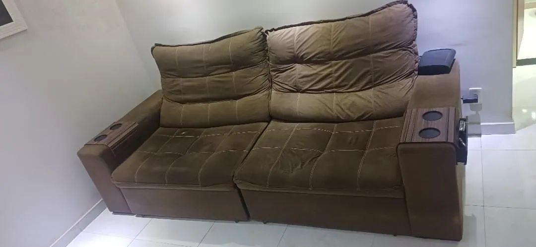 Sofá Retrátil Reclinável 3 Lugares