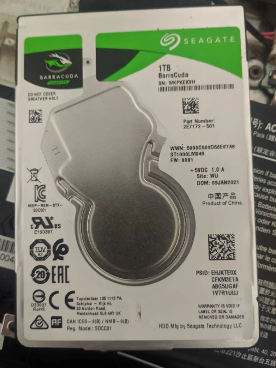 HD Seagate BarraCuda 1TB 2.5 SATA