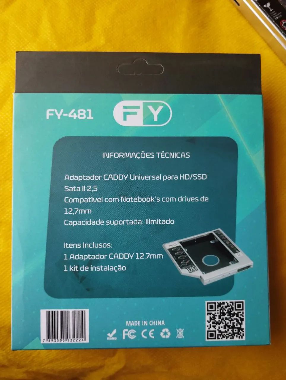 Case Adaptador Caddy 2 Hd Ssd/dvd Para Notebook 12,7m Fy481 - Foto 4
