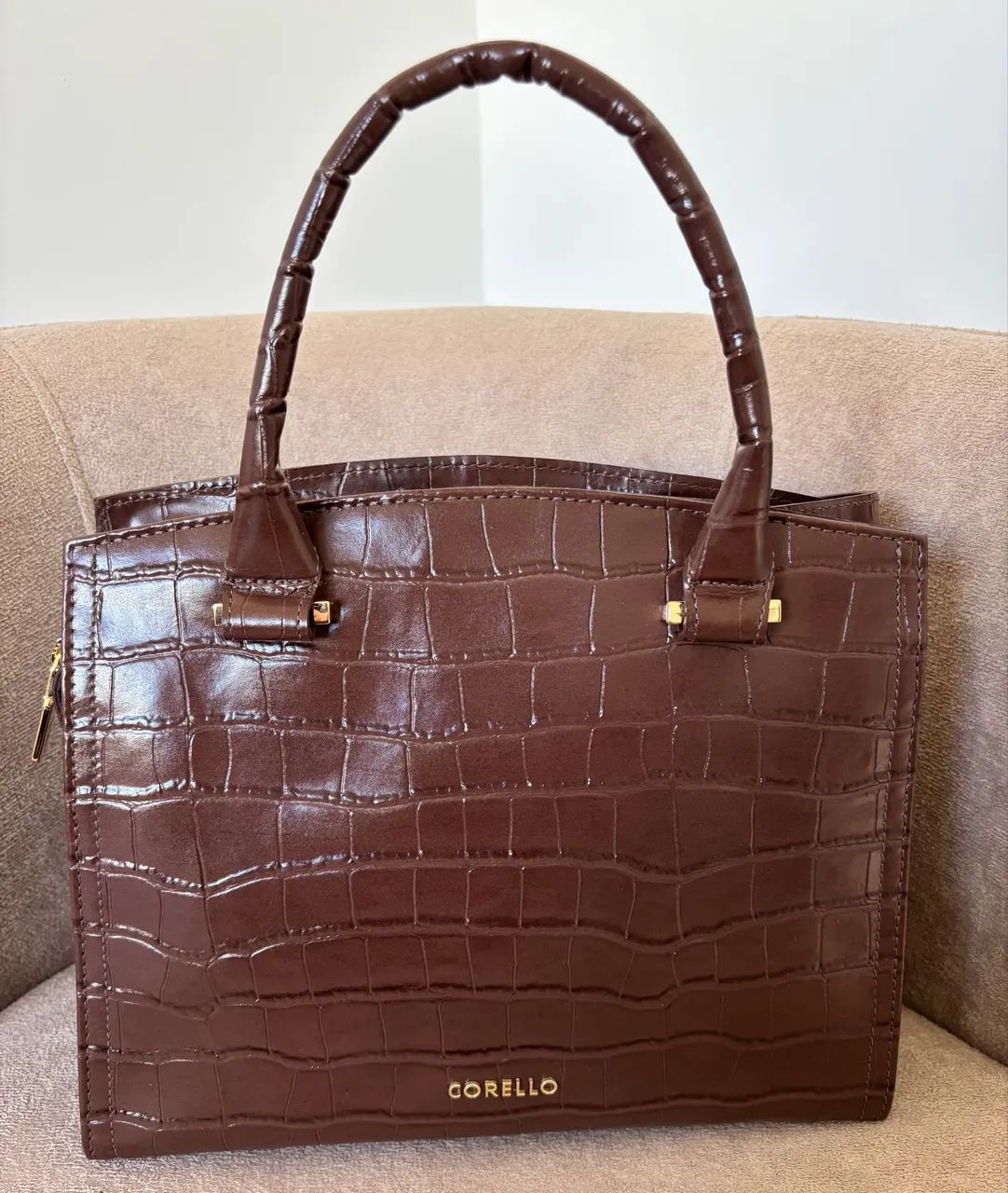 Vendo bolsa nova de couro Croco Corello! - Foto 2