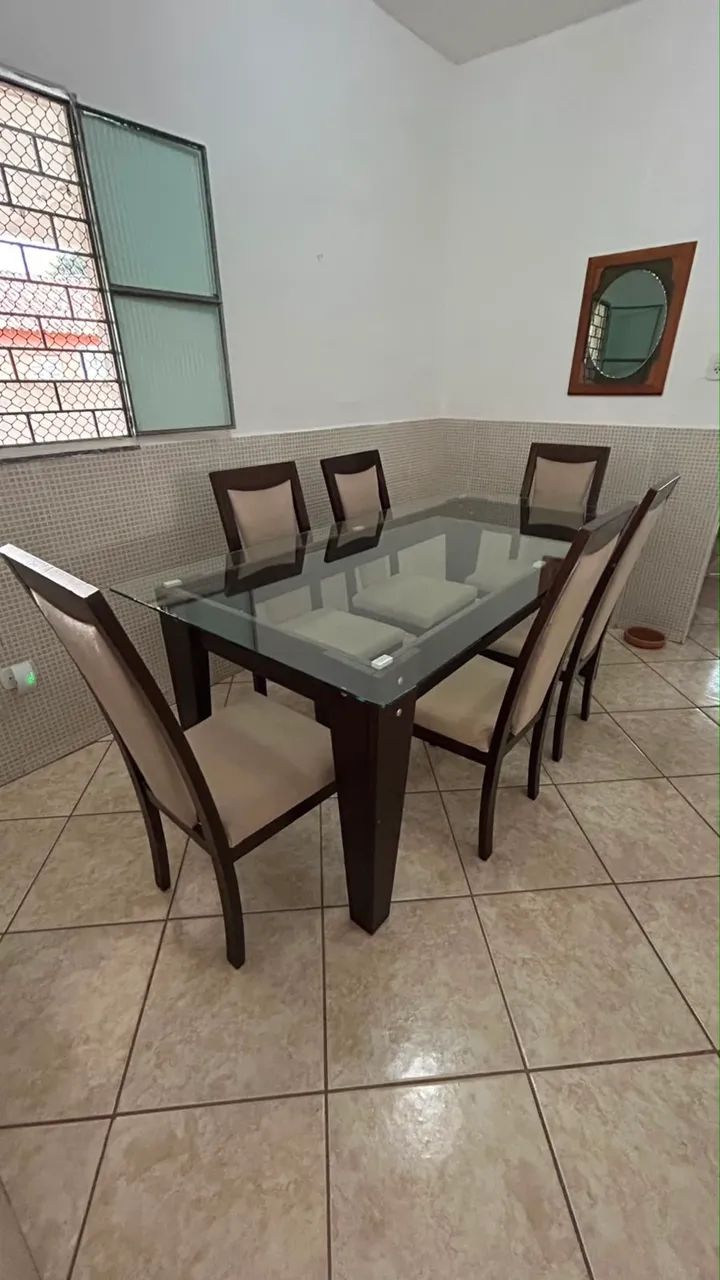 Mesa de jantar com tampo de vidro  - Foto 3