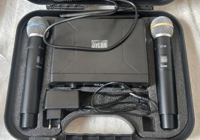 MICROFONE DYLAN SEM FIO DUPLO UHF DW 602 MAX - Foto 2