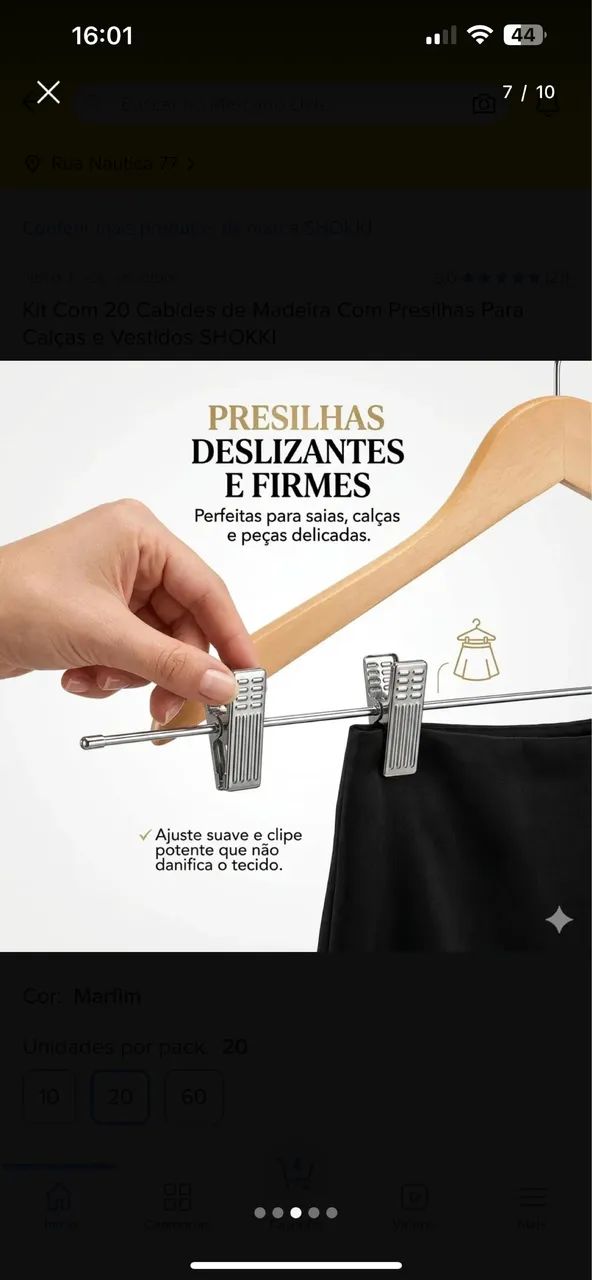 Kit com 20 cabides com presilhas  - Foto 3