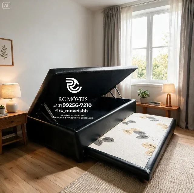 Cama Box Ba ú Solteiro com Auxiliar 88x1,88 D33 Suede Cinza Premium - Foto 4