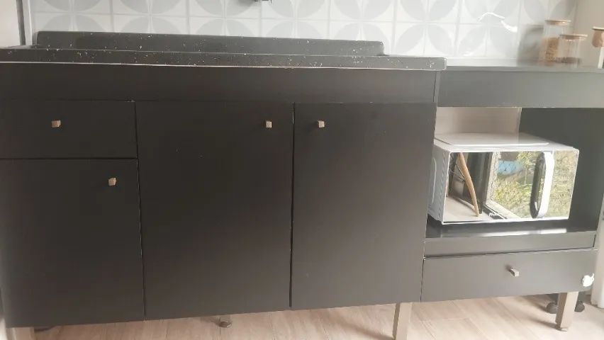 PIA DE COZINHA - Granito sintético com cuba inox + Balcão 