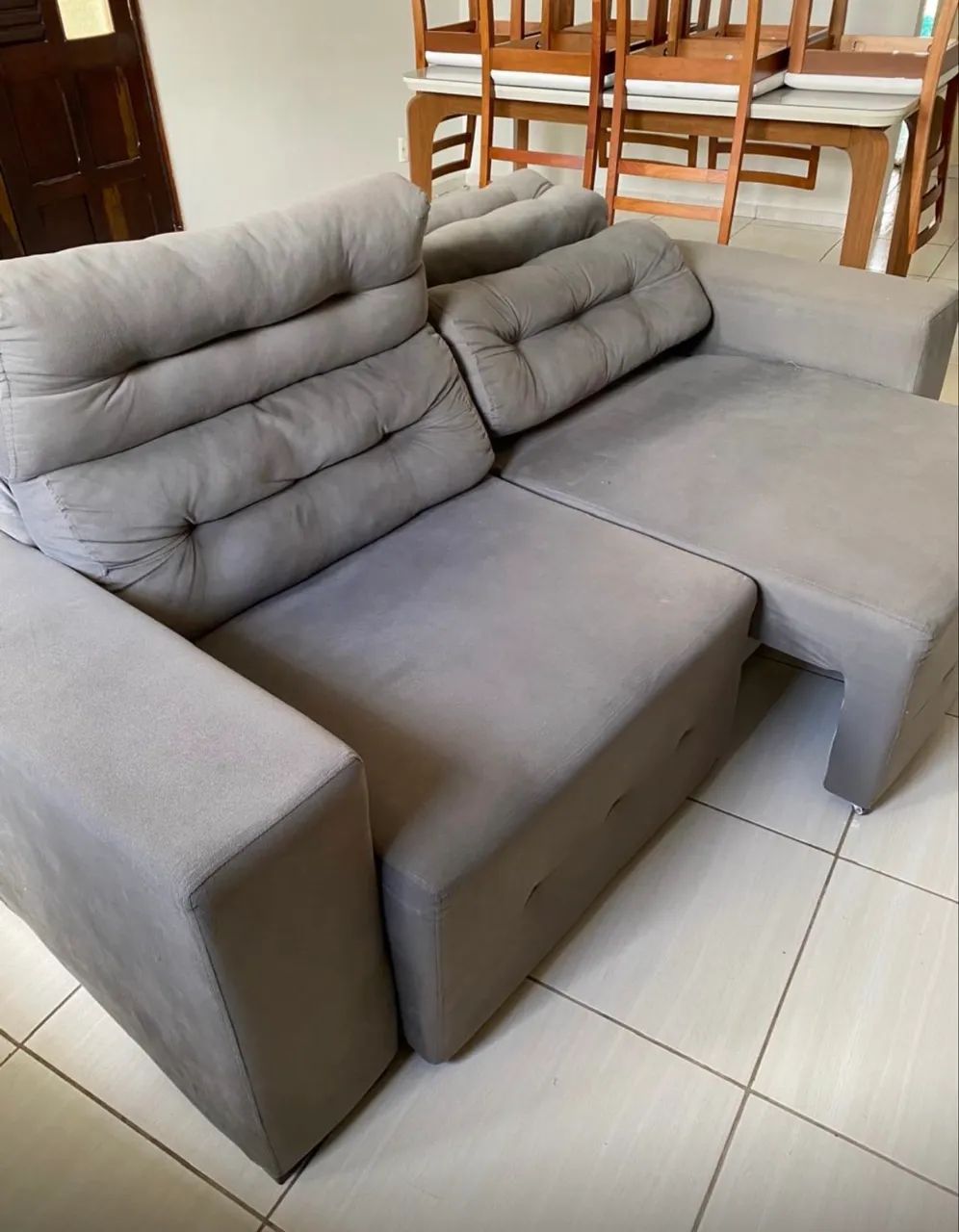 Sofá retrátil Cinza! - Foto 4
