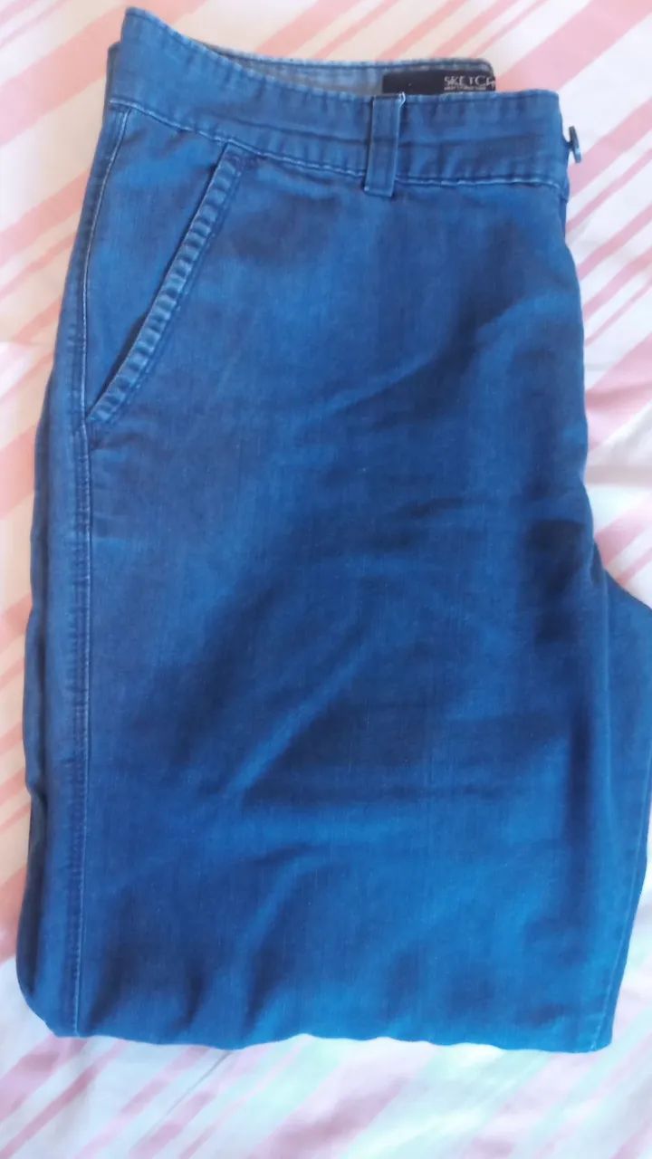 Calça  Sarja - Sketch 40 Azul Slim Fit - Foto 3