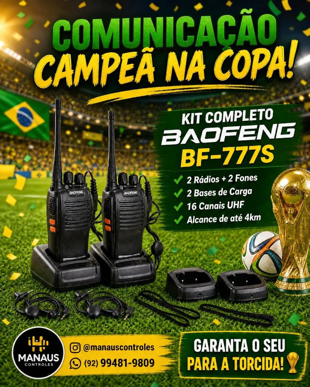 Par de rádio comunicador baofeng completo segurança 