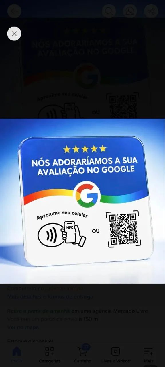 PLACA DE AVALIAÇÃO PARA SUA LOJA 