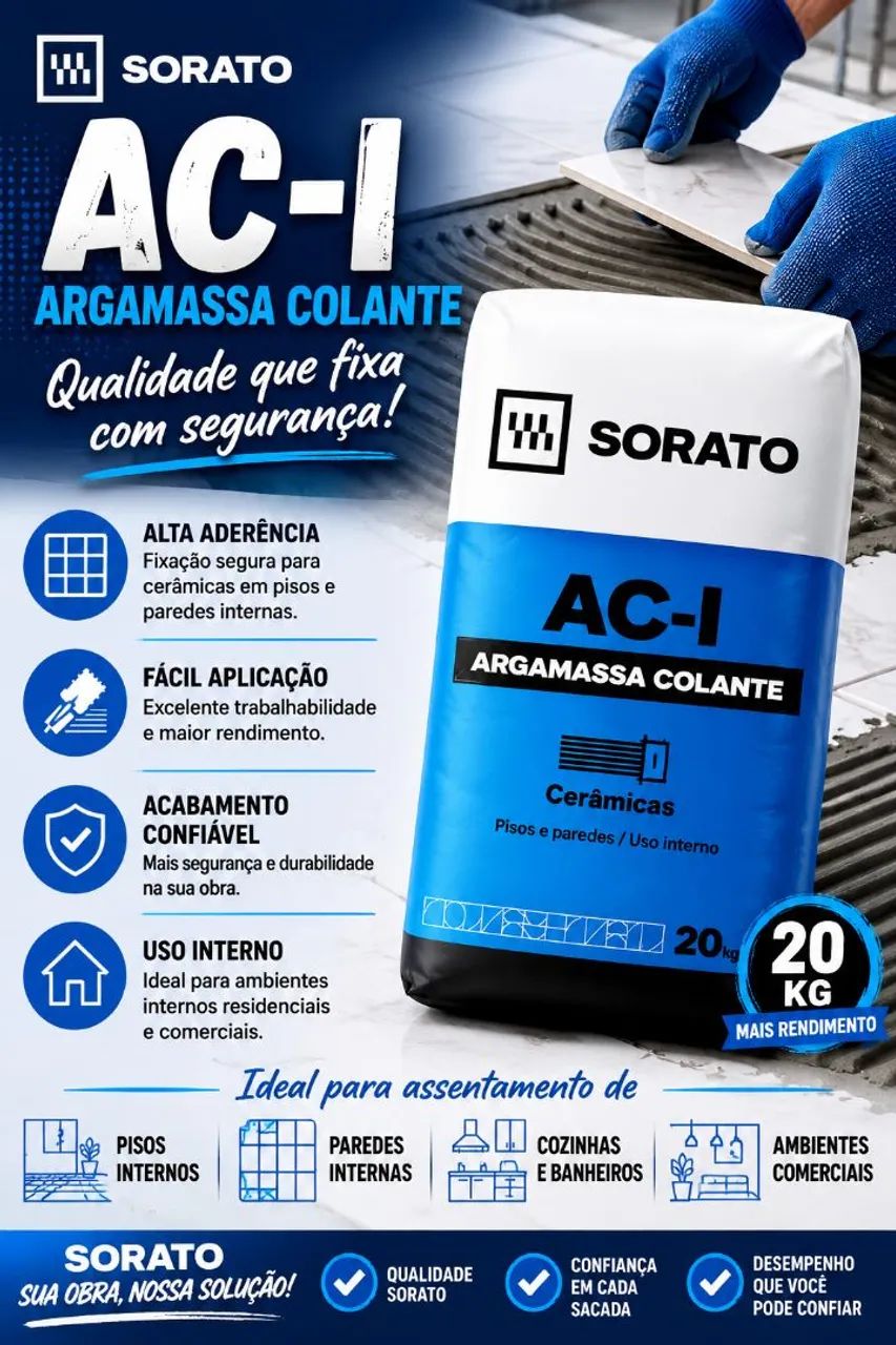 ARGAMASSA CIMENTO COLA AC1 20KG