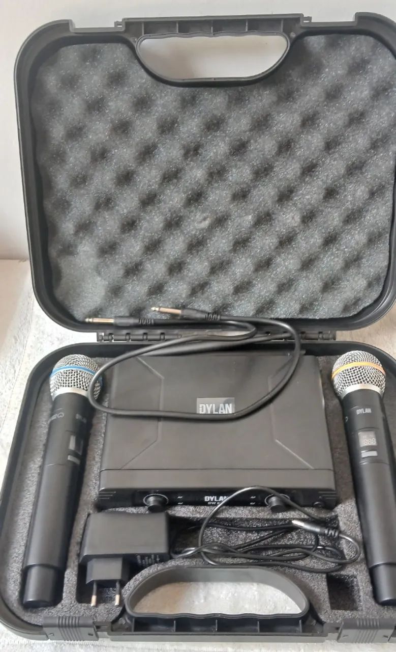 MICROFONE DYLAN SEM FIO DUPLO UHF DW 602 MAX - Foto 5