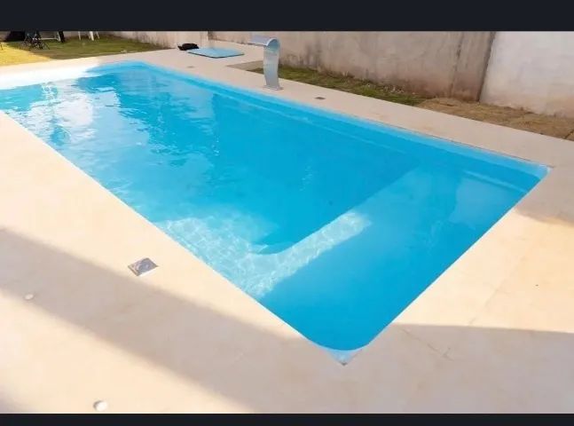 Piscina de Fibra 6 Metros grande instalada com KIT de Hidromassagem 