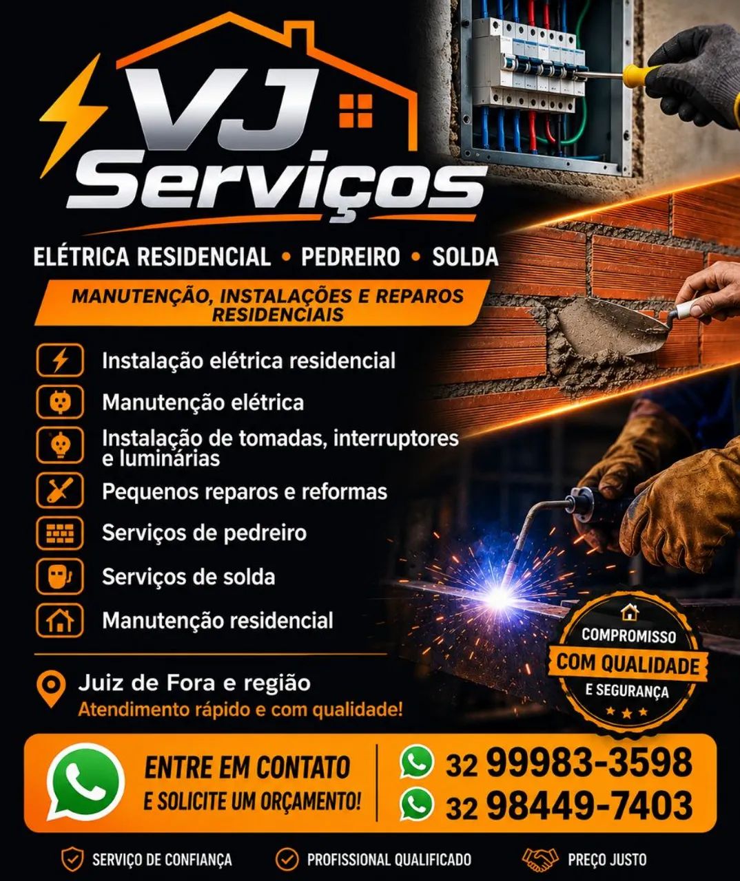Elétrica, Pedreiro e Solda 