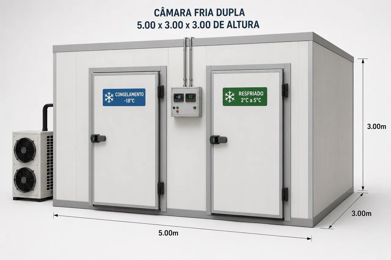 Câmara fria congelamento ou resfriado