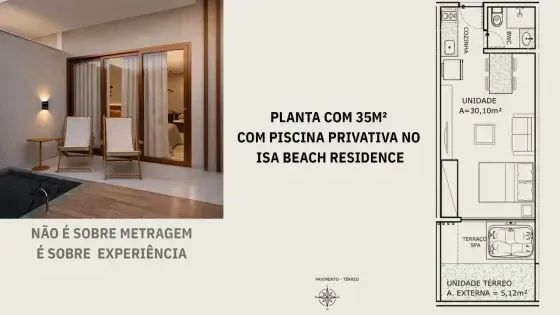 SÃO MIGUEL DOS MILAGRES -  Flat 31 m² com 1 quarto a 400m do mar - Foto 5