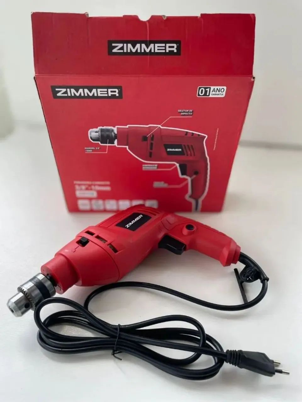 Furadeira Zimmer com Impacto 500W - comprada 30 dias com 1 ano de garantia