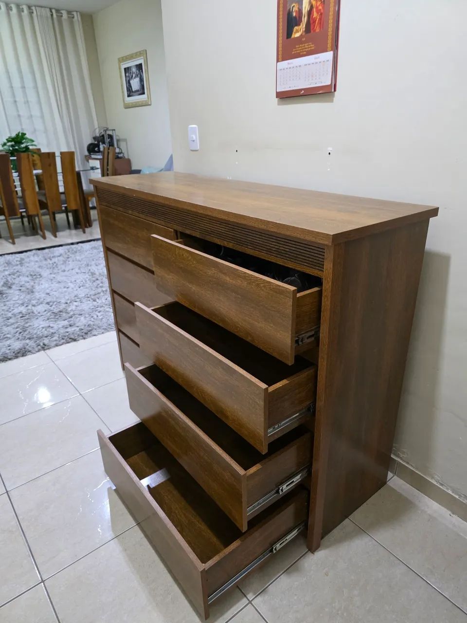 Cômoda 8 Gavetas - MDF - Foto 4