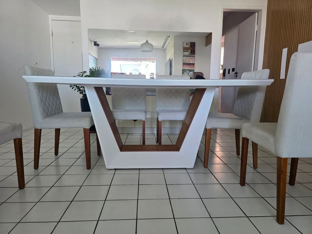 Mesa de jantar 6 lugares com 6 cadeiras  - Foto 3