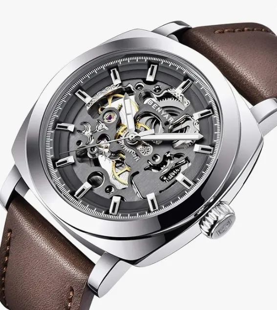 Relógio Benyar Skeeleton - 44mm - Automatico - pulseira de couro - Novo - Foto 5