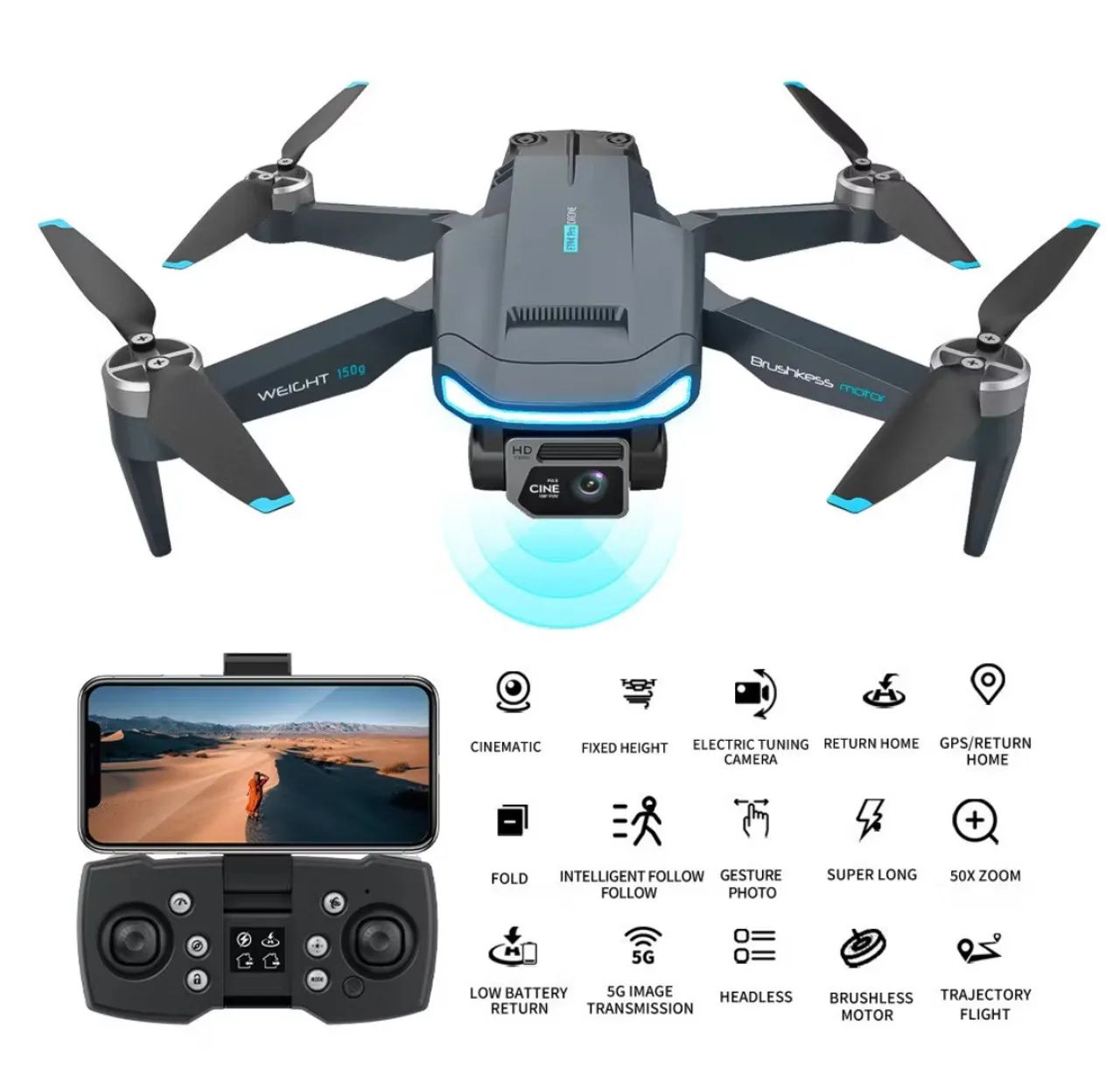 Drone F194 PRO com GPS