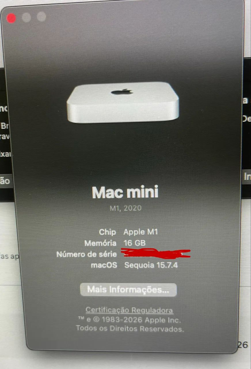 Mac Mini M1 - 2020 - 16Gb - 512Gb - Computadores e Desktops