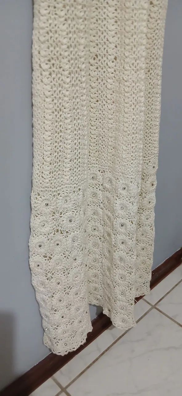 Vendo vestido longo de crochê feito à mão - Foto 5