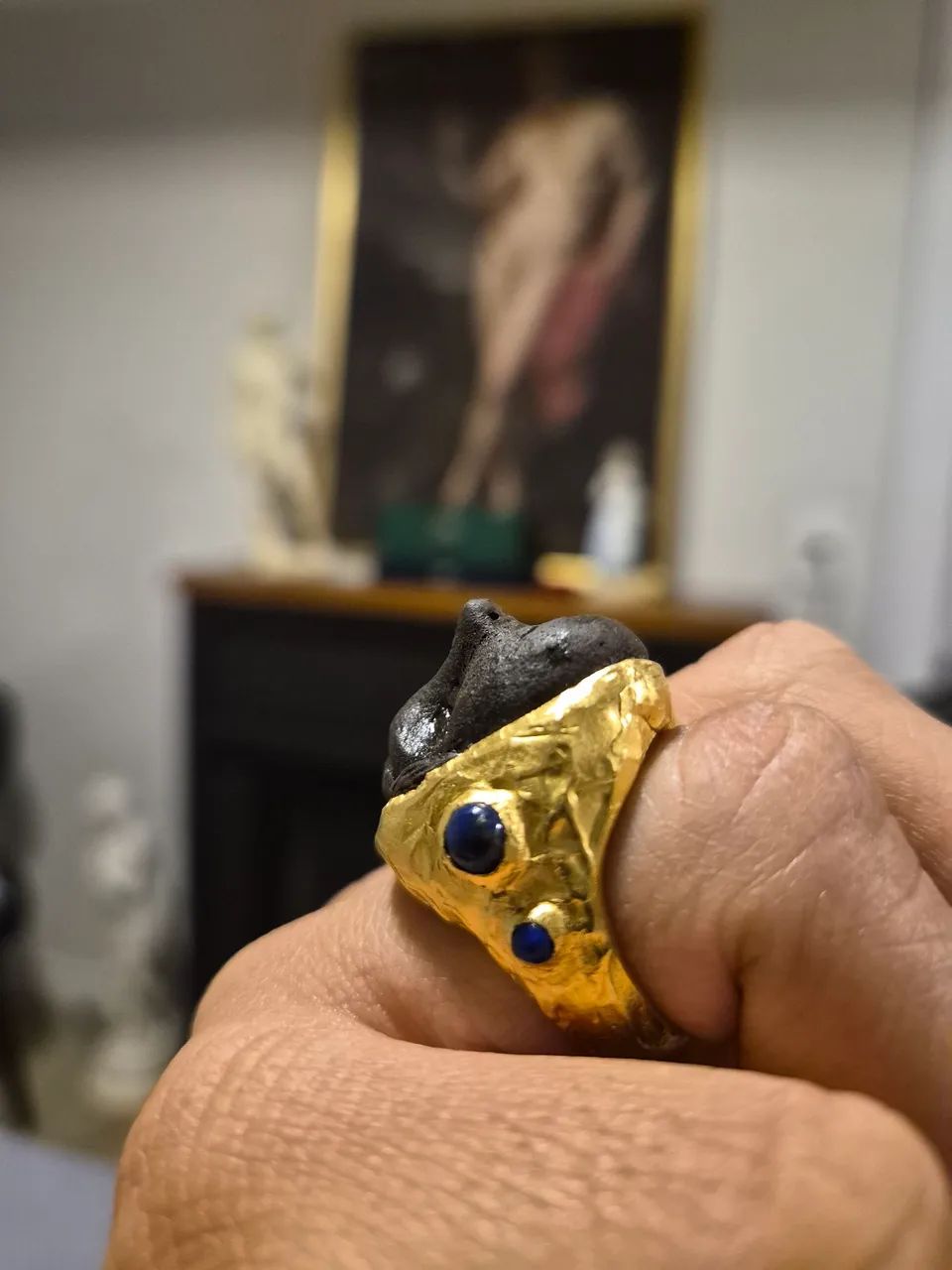 Anel de Prata e banho de ouro - Foto 3