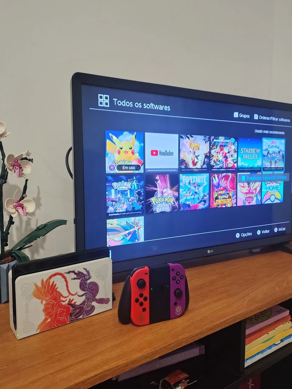 Switch OLED versão Scarlet and Violet + 7 jogos  - Foto 5
