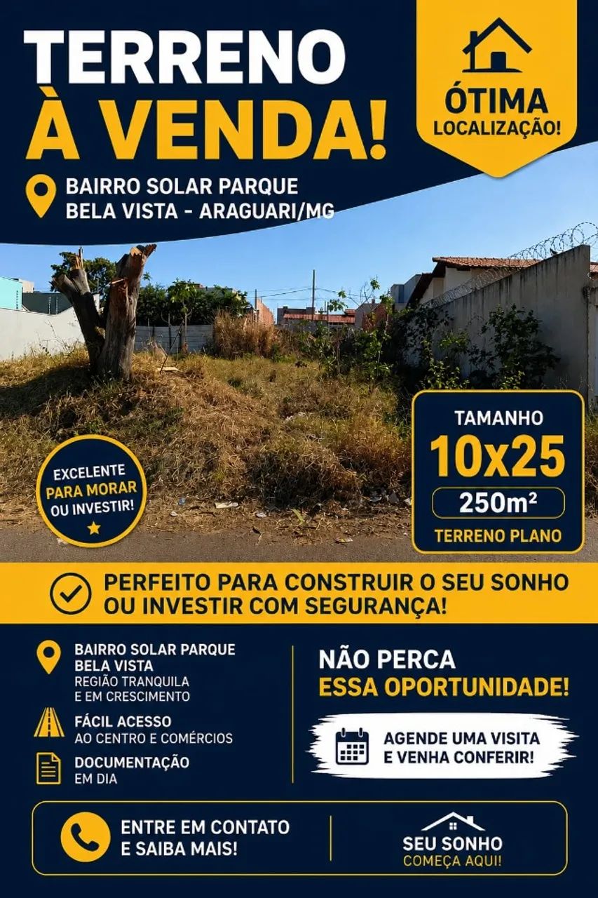 VENDO TERRENO EM ARAGUARI