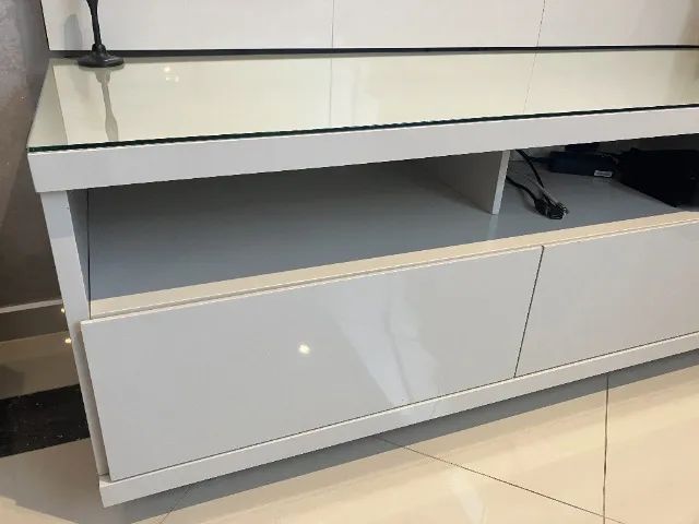 rack em laca off white com 3 gavetas - Foto 5