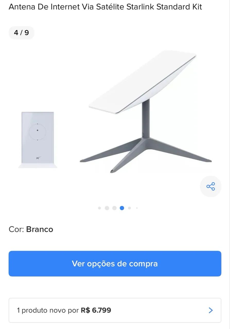 Antena De Internet Via Satélite Starlink Standard Kit