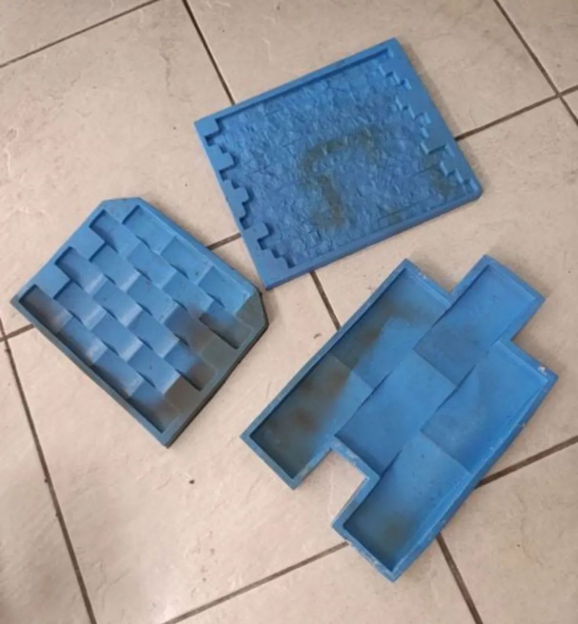 Kit com 3 formas de silicone para gesso 