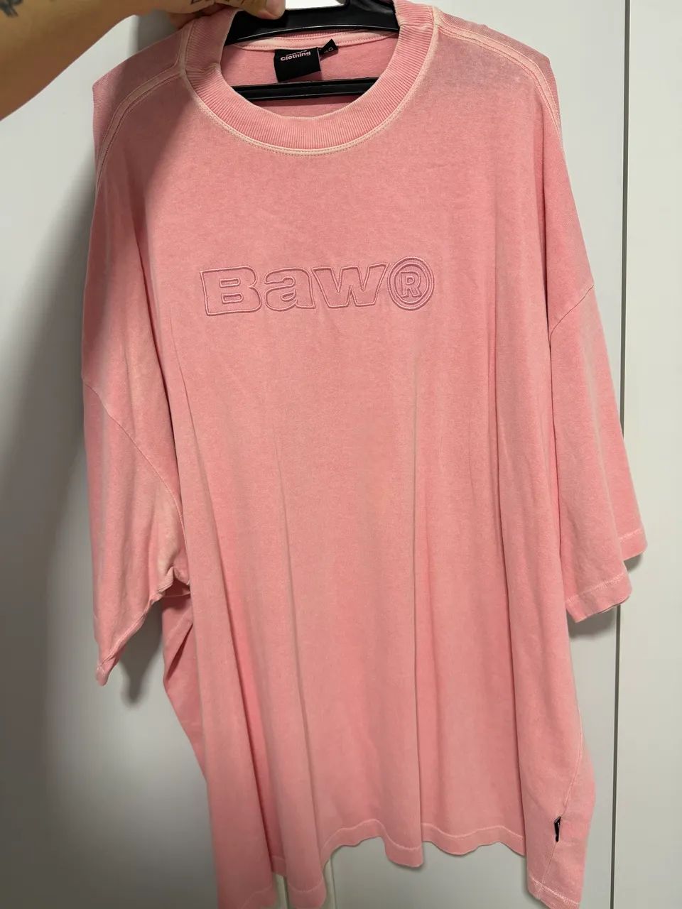 Camiseta Baw oversized rosa 3G