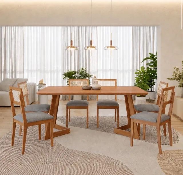 Conjunto de Jantar Serena 180 com 6 Cadeiras