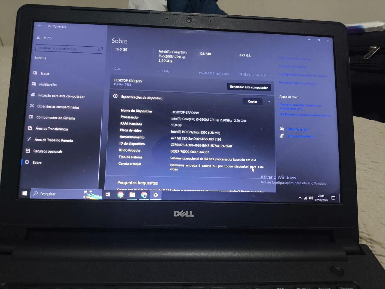 Notebook Dell, I5, 16 de RAM e 512 - Foto 3