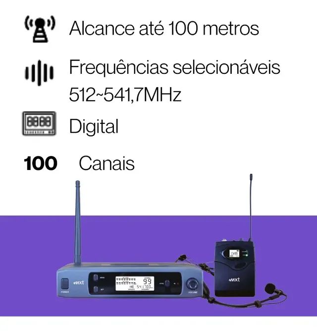 MICROFONE HEADSET/LAPELA MXT 70MHZ UHF-517BPD - Foto 2