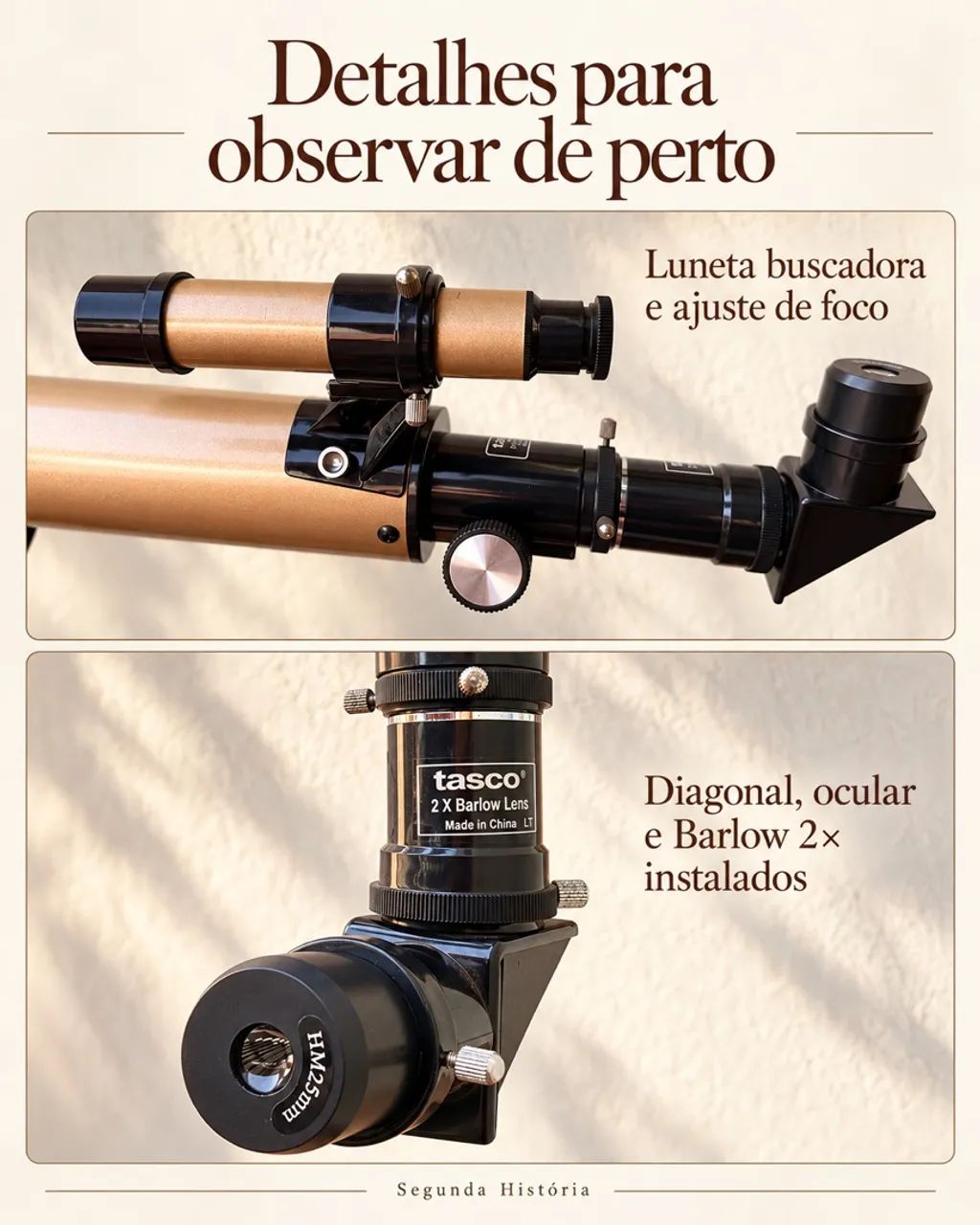 Telescópio Tasco Luminova 60/800 com tripé e acessórios ? R$ 700,00 - Foto 3
