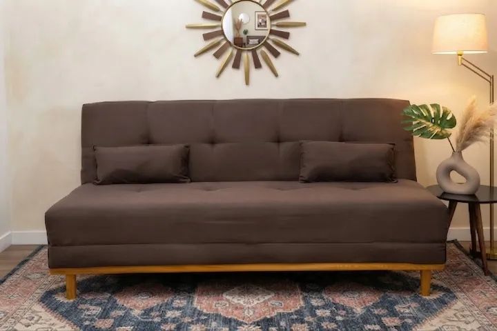 Sofá Cama Aurora Marrom Novo