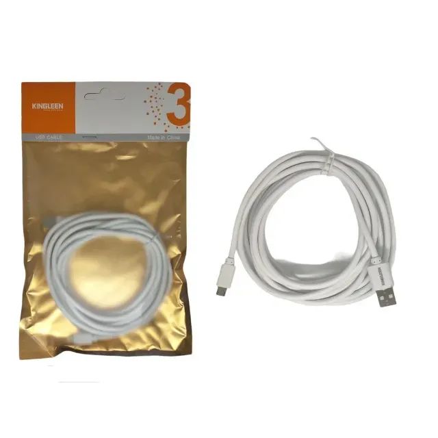 Cabo USB V8 Micro USB 3 Metros - Extra Longo, Resistente e Versátil - cameras segurança