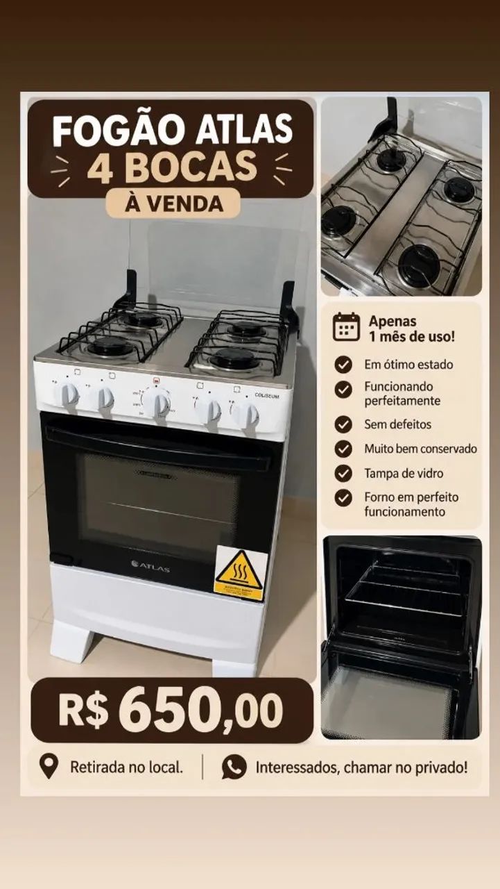 Fogão 4 bocas 