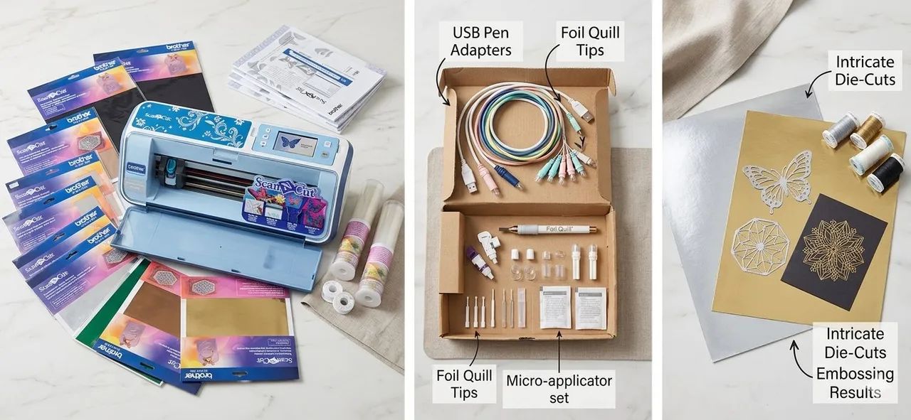 kit completo brother scanncut + foil quill + acessórios de luxo - Foto 2