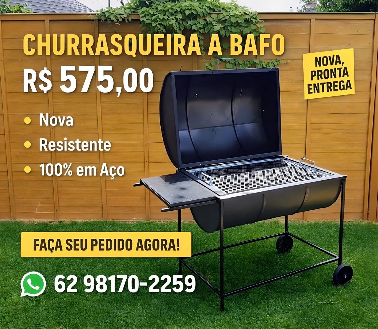 Churrasqueira a bafo de 200 Litros 