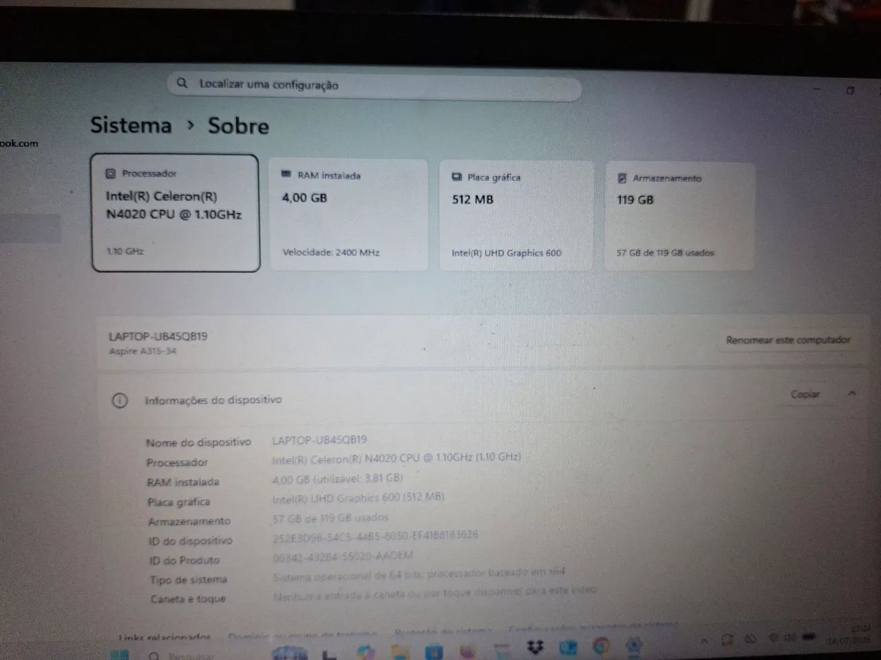 Notebook Acer - ótimo para estudos - Foto 4