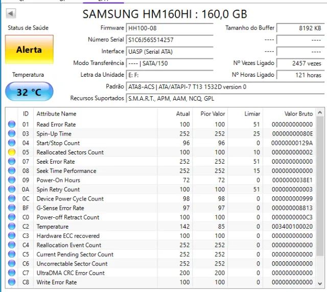 Hd Usado 160GB Samsung Para notebook - Foto 3