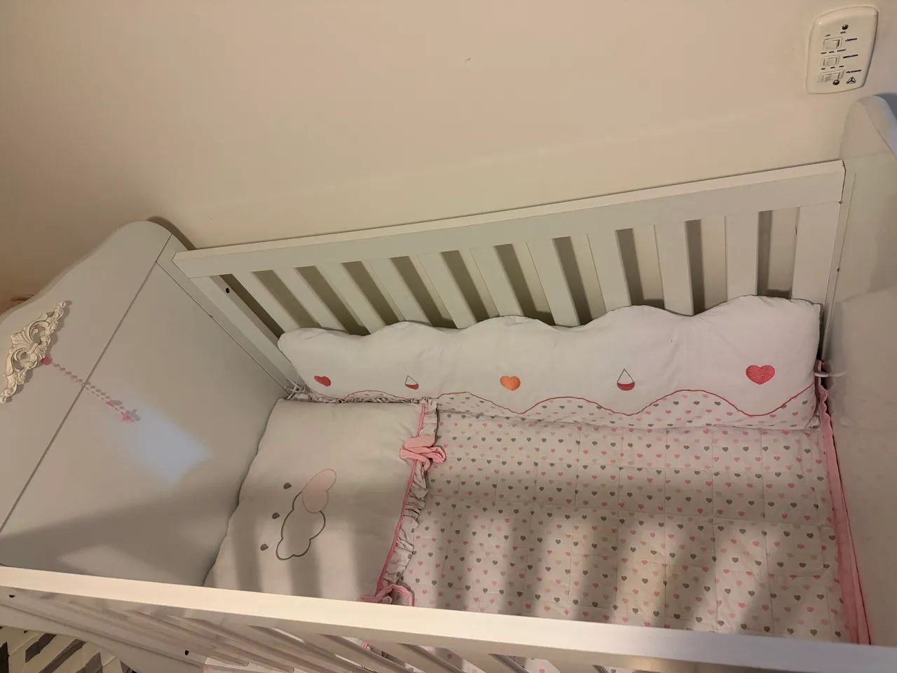 Berço MDF branco bebê luxo