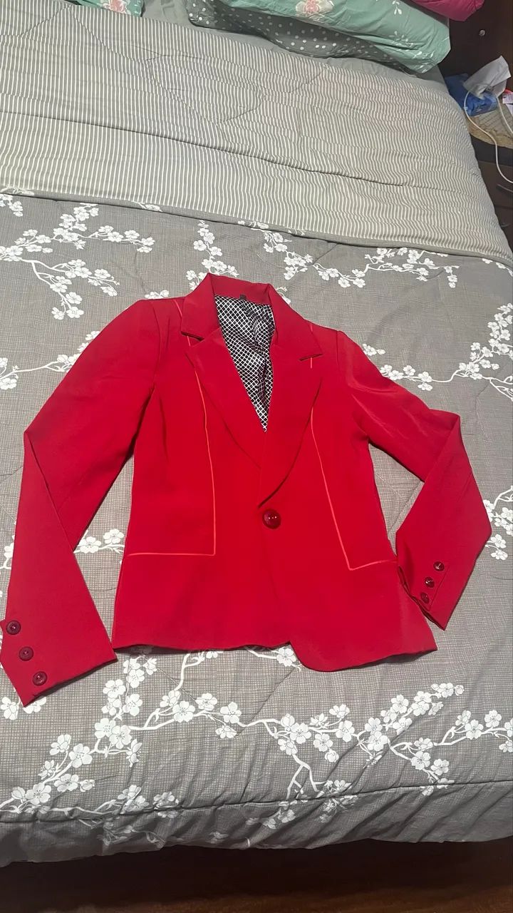 Blazer feminino vermelho PP